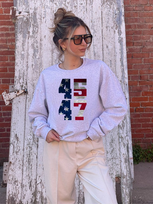 45 47 Trump America Graphic Sweatshirt Plus Size