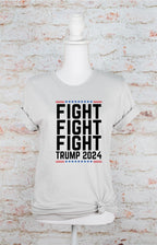 Fight Fight Fight Trump 2024 Softstyle Graphic Tee T-Shirt