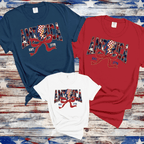 America Est 1776, Checkered Lightning Bolt, 4th of july Coquette Bow Land of the free , Fourth of july independence Day, USA Flag, American Girl Shirt