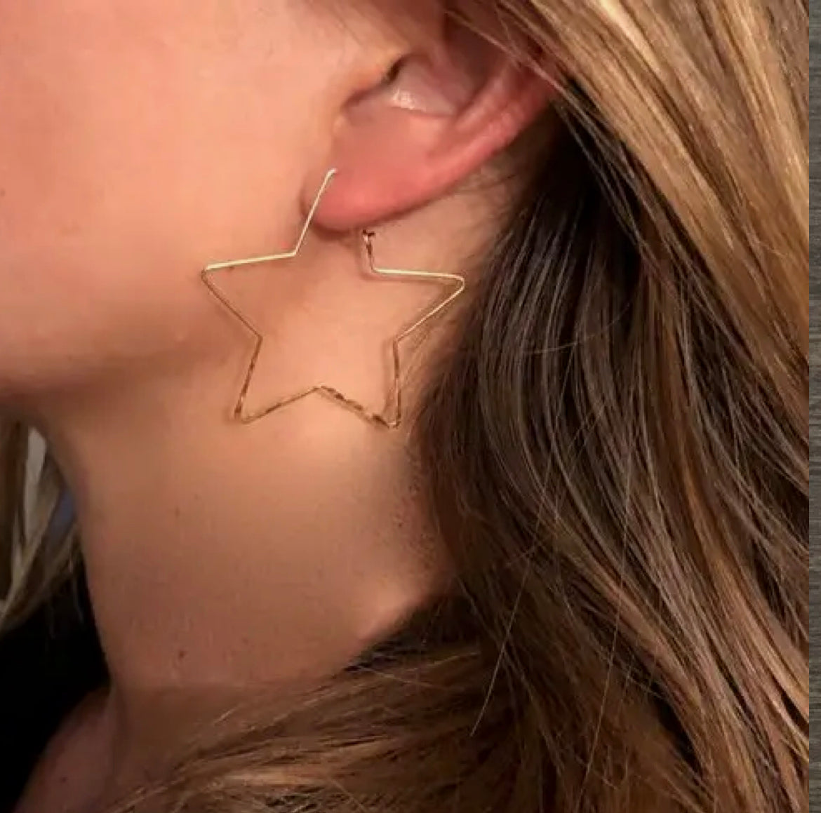 Hammered Star Hoops