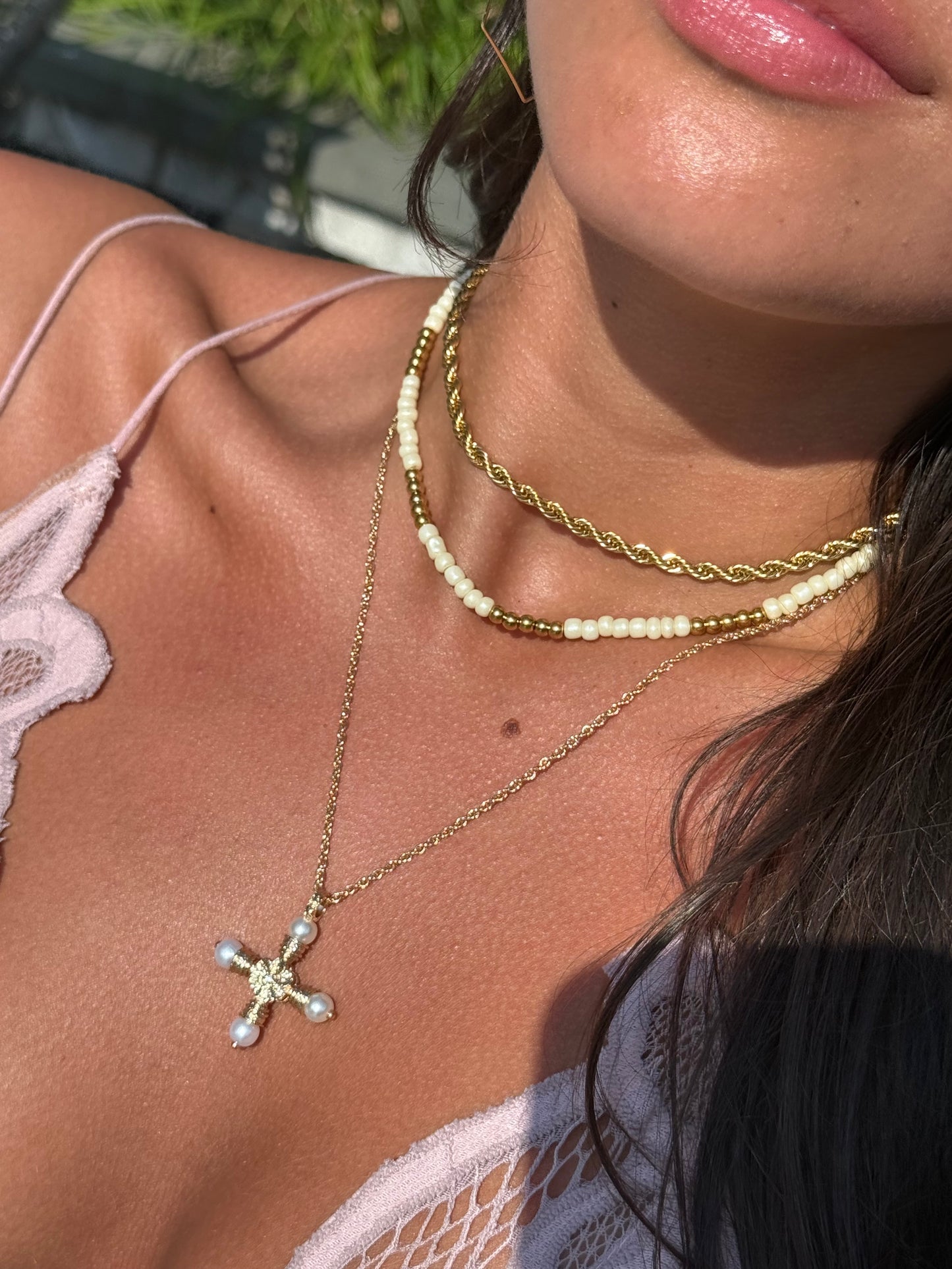 Waterproof Pearl Cross